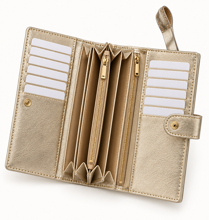 Vertical folding wallet