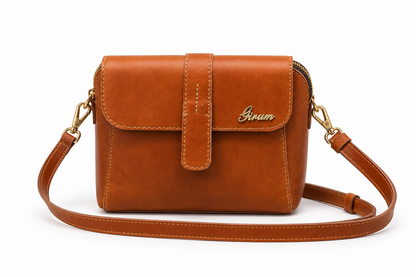 Girum Cognac Leather Crossbody Bag