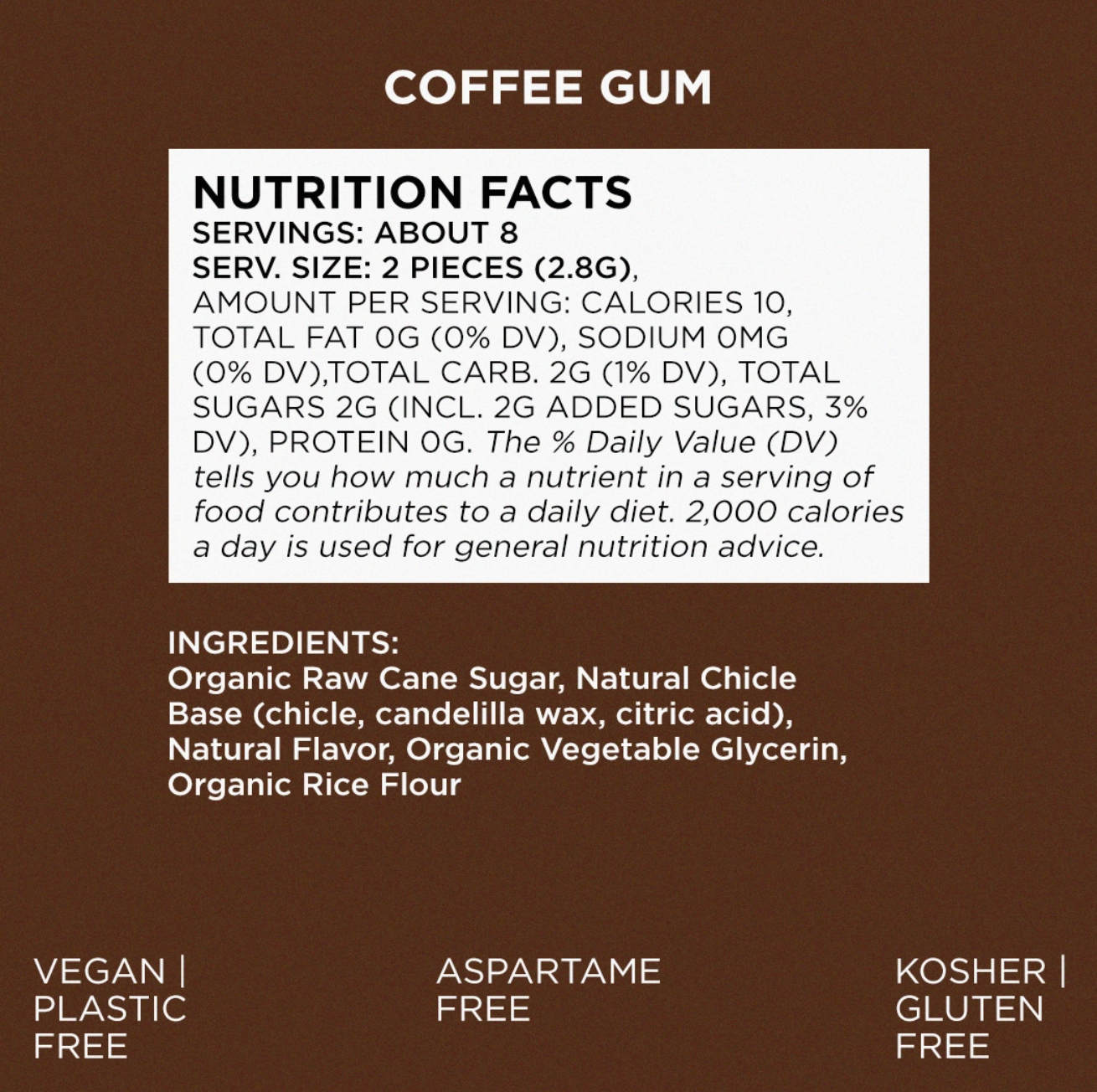 Coffee Chewing Gum- Natural + Plastic-Free | 12 Pack