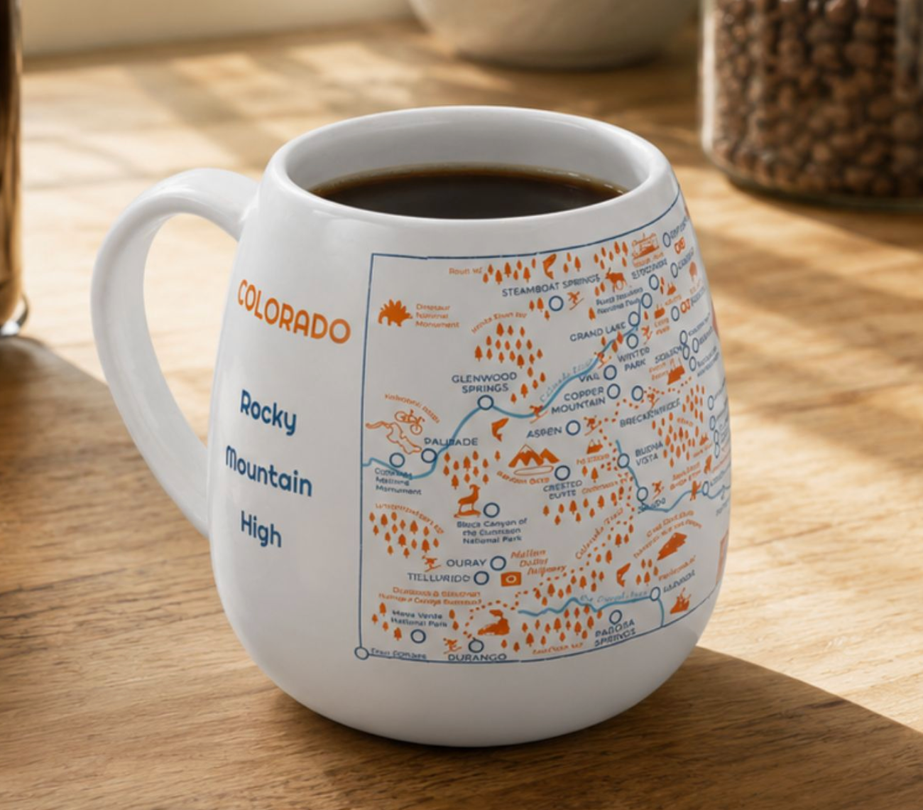 Colorado Map Color in Ceramic Mug