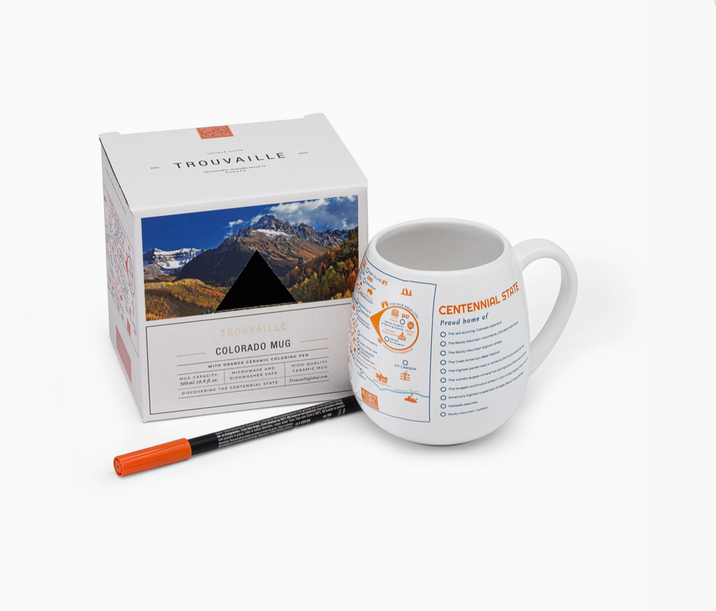 Colorado Map Color in Ceramic Mug
